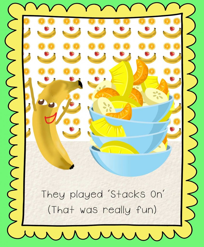 Bedtime stories Barry the Banana illustration - fruit salad game