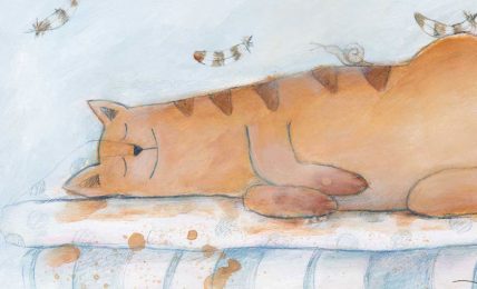 Header illustration from short story for kids Come Back Cat by Book Dash