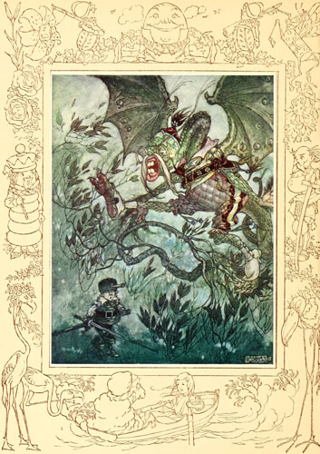 Illustration by Charles Folkard of Jabberwocky from Lewis Carroll's Through the Looking Glass 