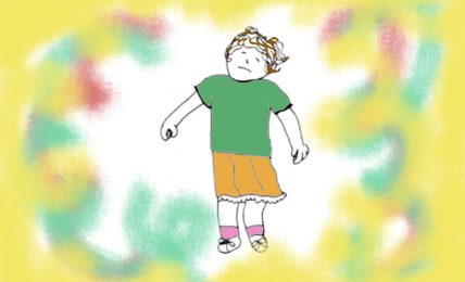 Illustration for kids animated narrated motion poem Spinning