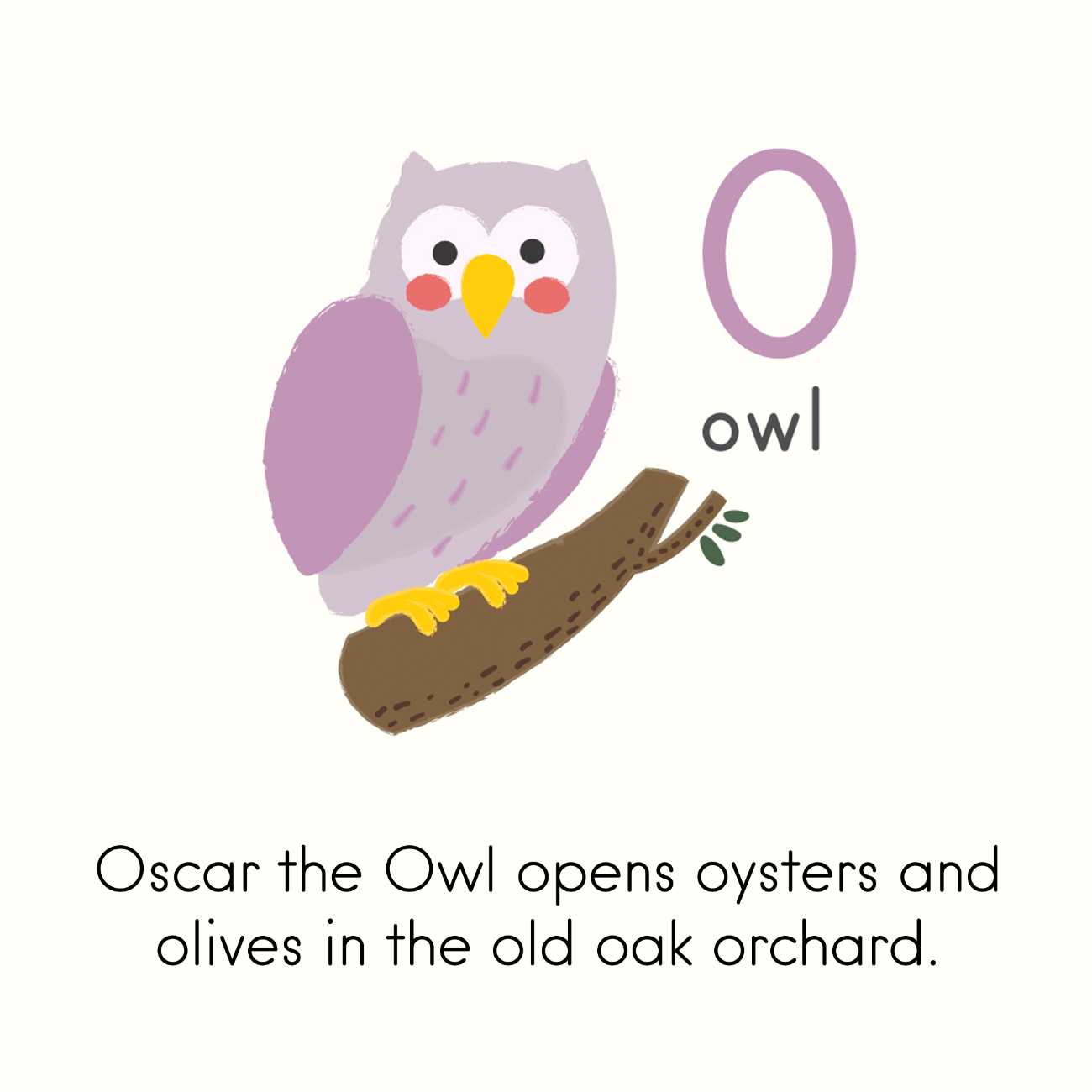 Free Alphabet Books for Kids - Oscar Owl - letter O