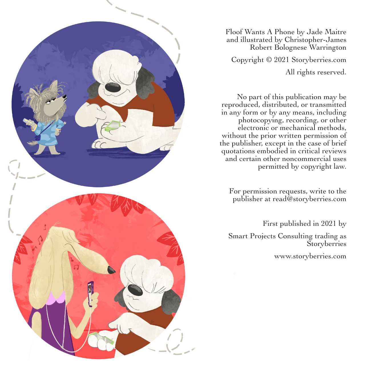Bedtime Stories Floof Wants A Phone funny stories for kids - Copyright page