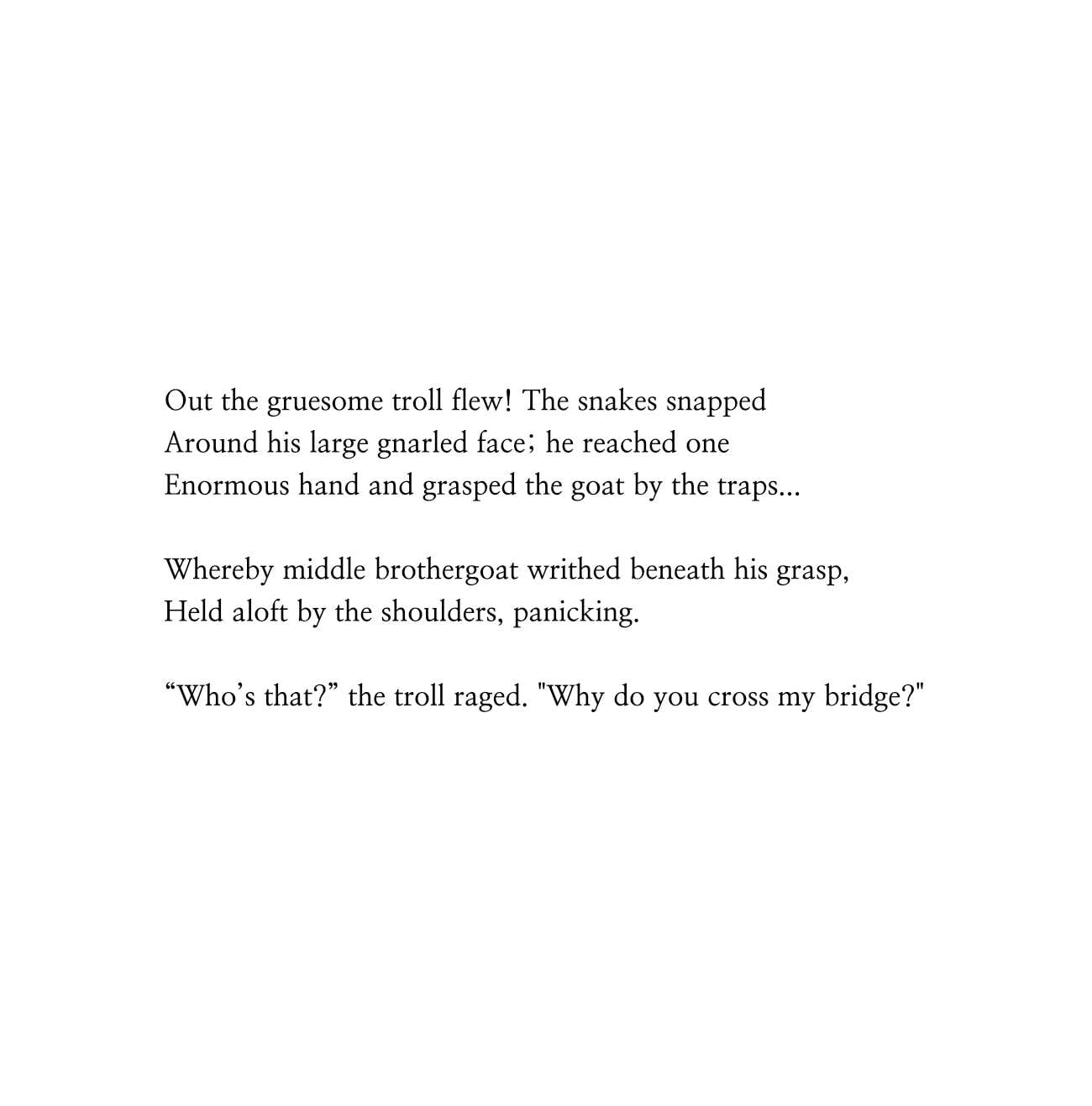 Dark fairytales The Three Billy Goats Gruff poetic fairy tale retellings page 25