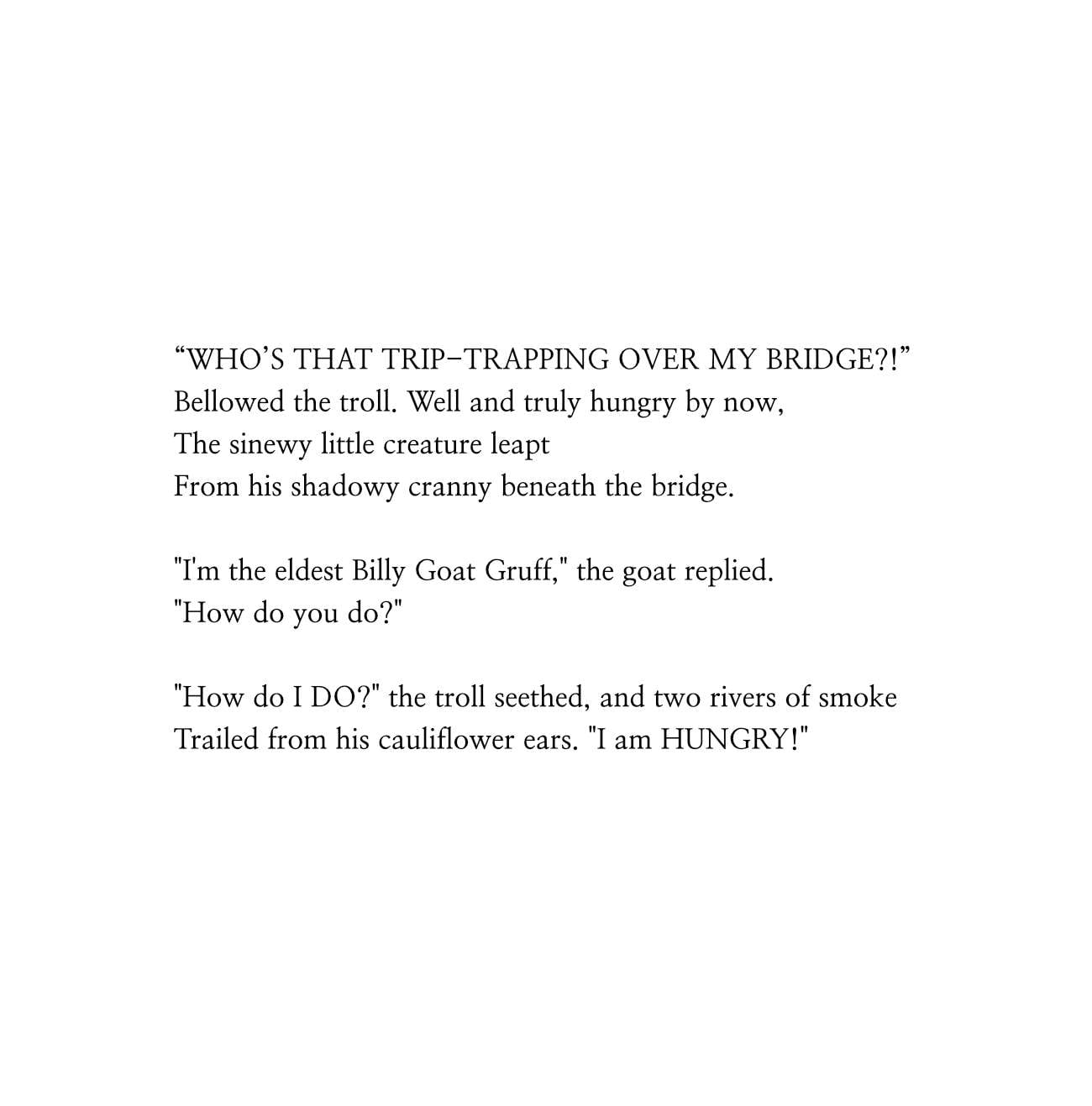 Dark fairytales The Three Billy Goats Gruff poetic fairy tale retellings page 37